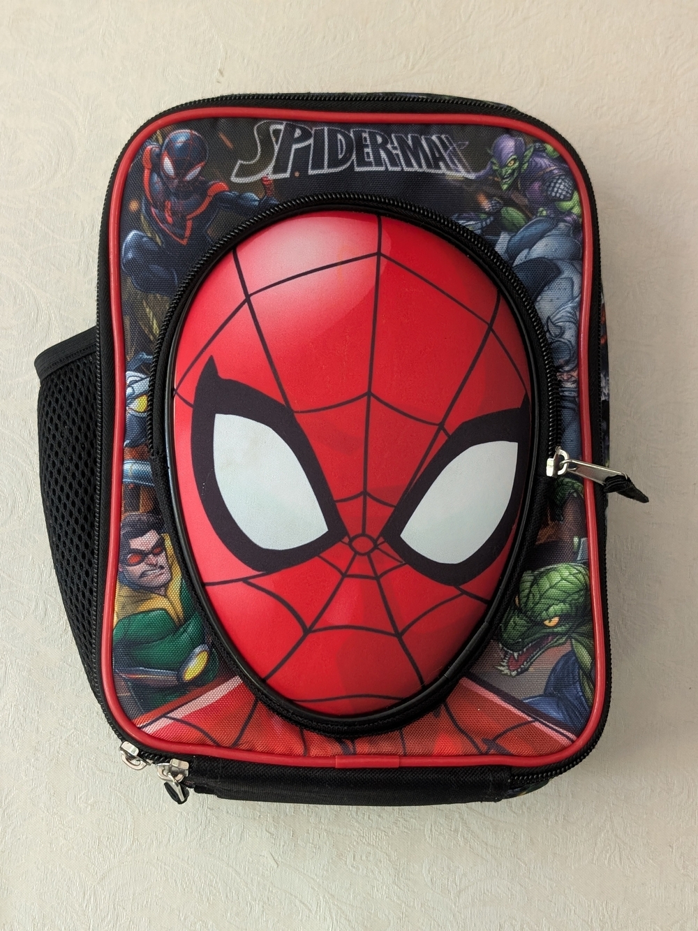 Spider-Man Insulated Kids Lunch Bag Black/Red Zip Handle 2 Comp Polyester